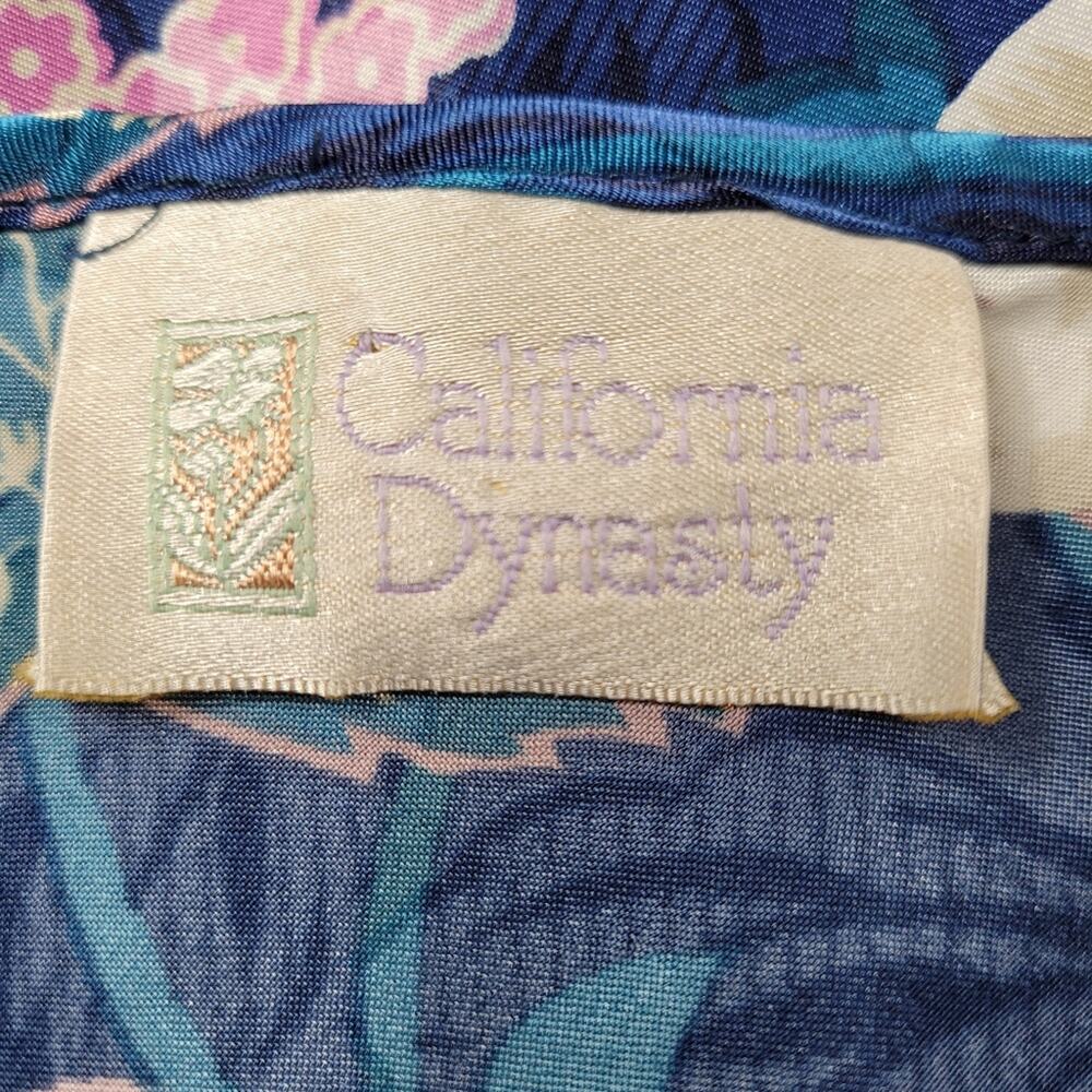 Vintage California Dynasty Blue Floral Chemise Slip Dress Nightie size Small - Picture 11 of 14